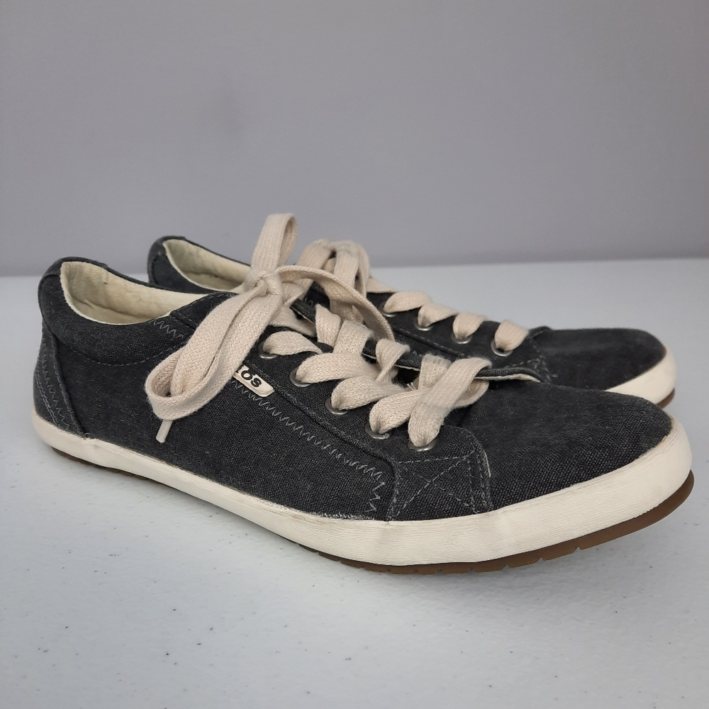 Taos Star Charcoal Gray Casual Gorpcore Lace Up Low Rise Canvas Sneakers size 8
